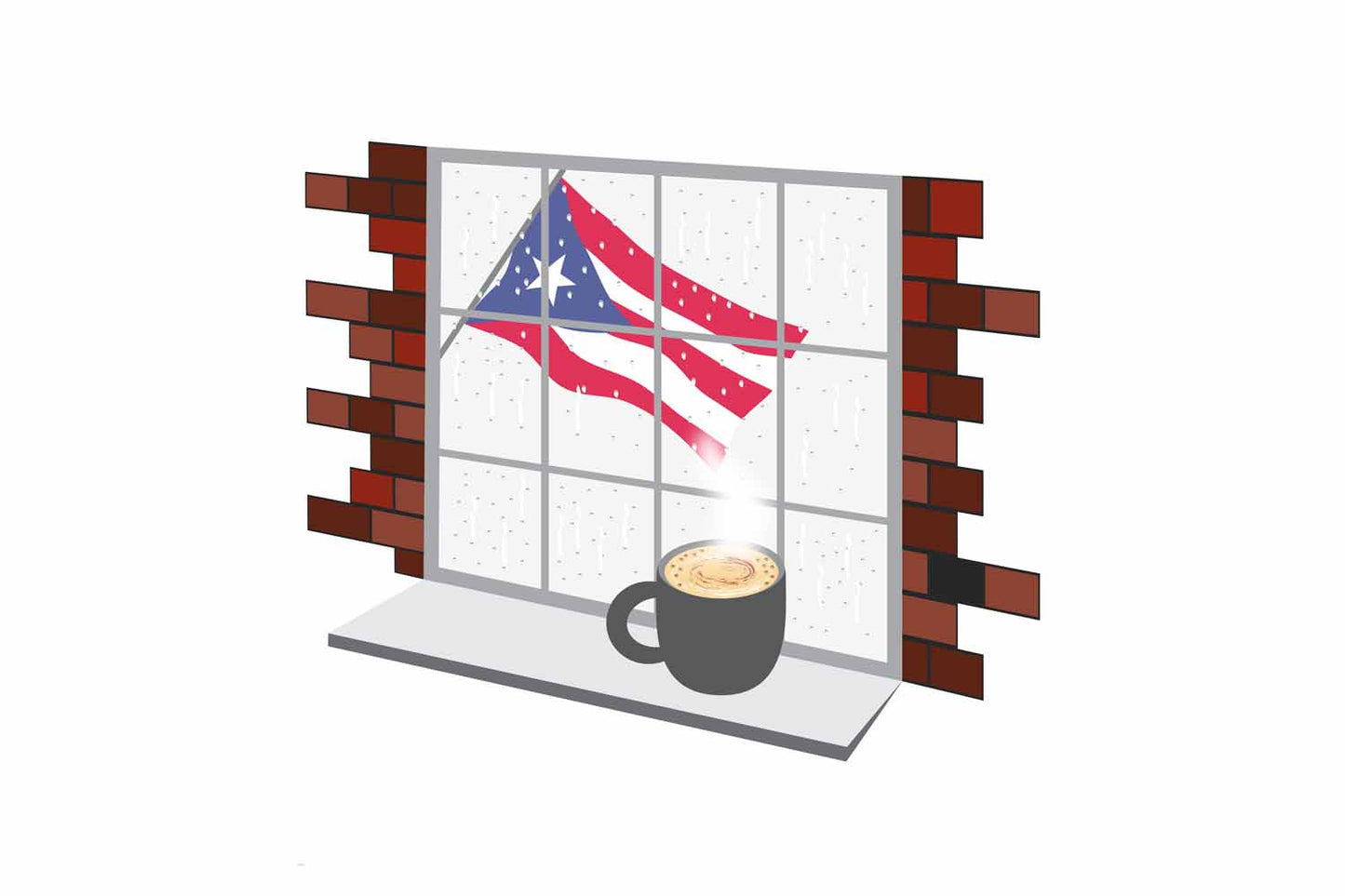 Puerto Rico Coffee Rain Window Fridge Magnet
