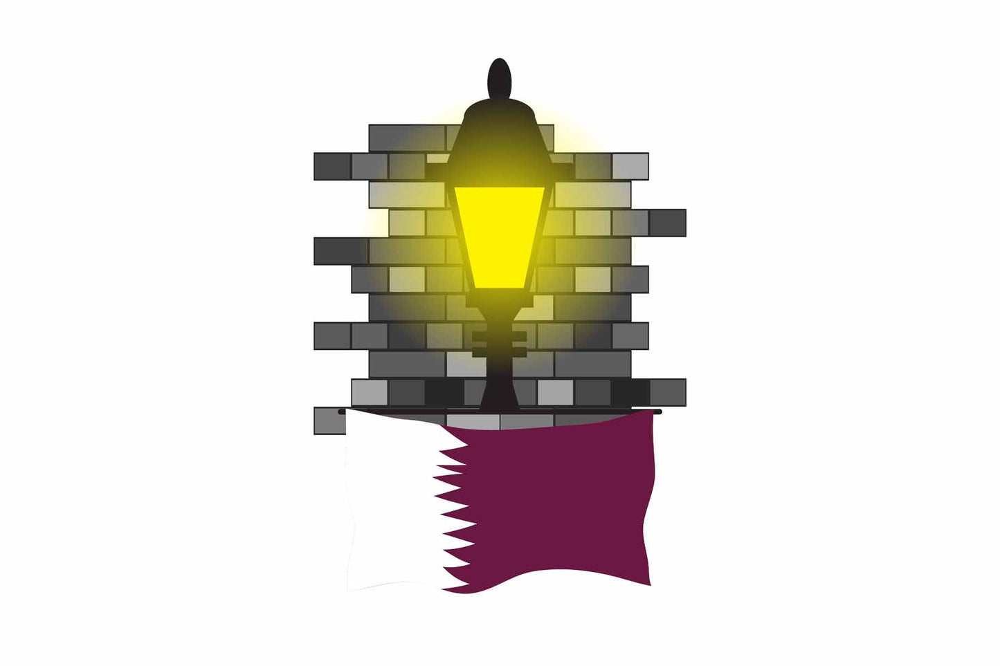 Qatar Street Lamp Bricks Fridge Magnet