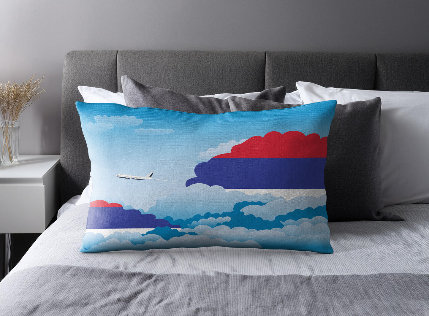 Republika Srpska World Airplane Day Clouds Square & Rectangle Pillow Cases | Aviation Decorative Pillow Covers