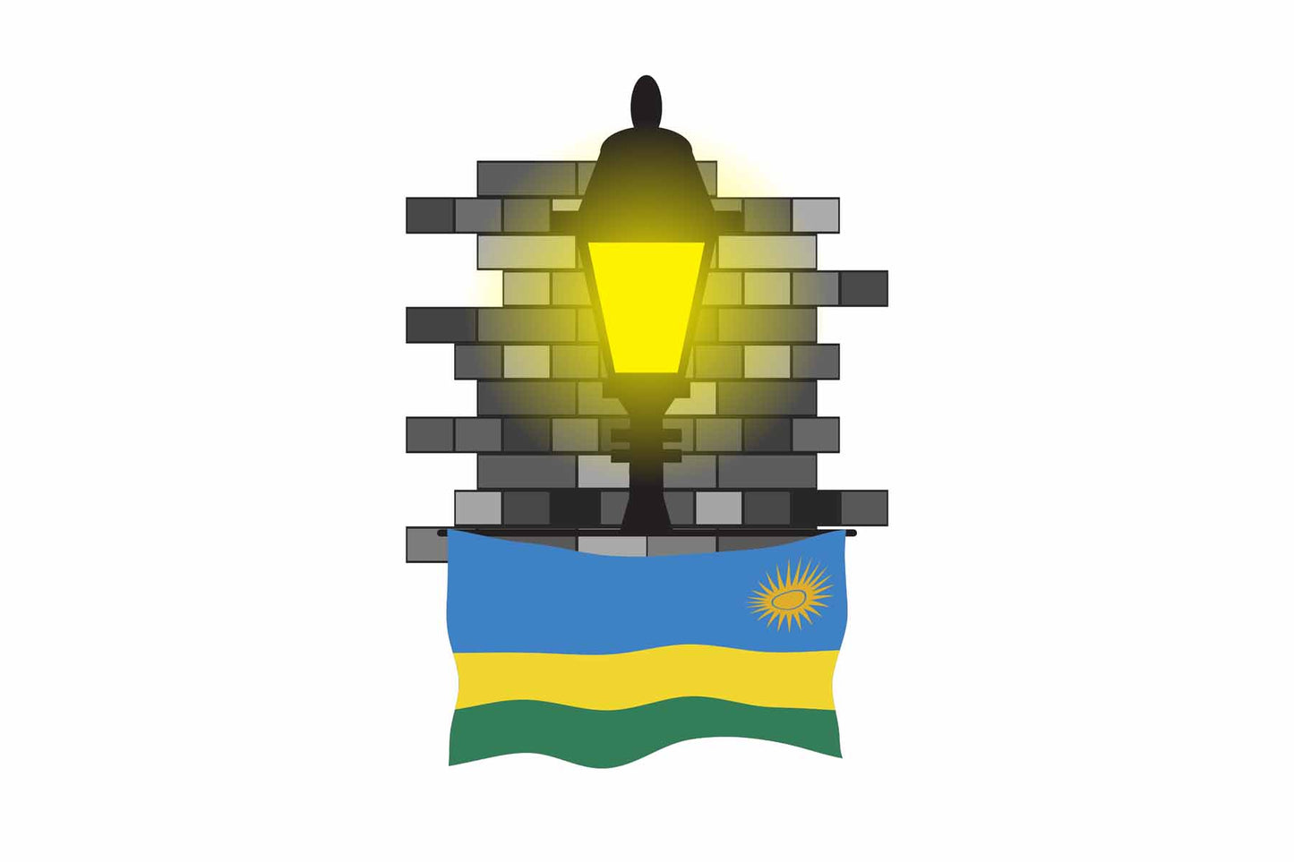 Rwanda Street Lamp Bricks Fridge Magnet