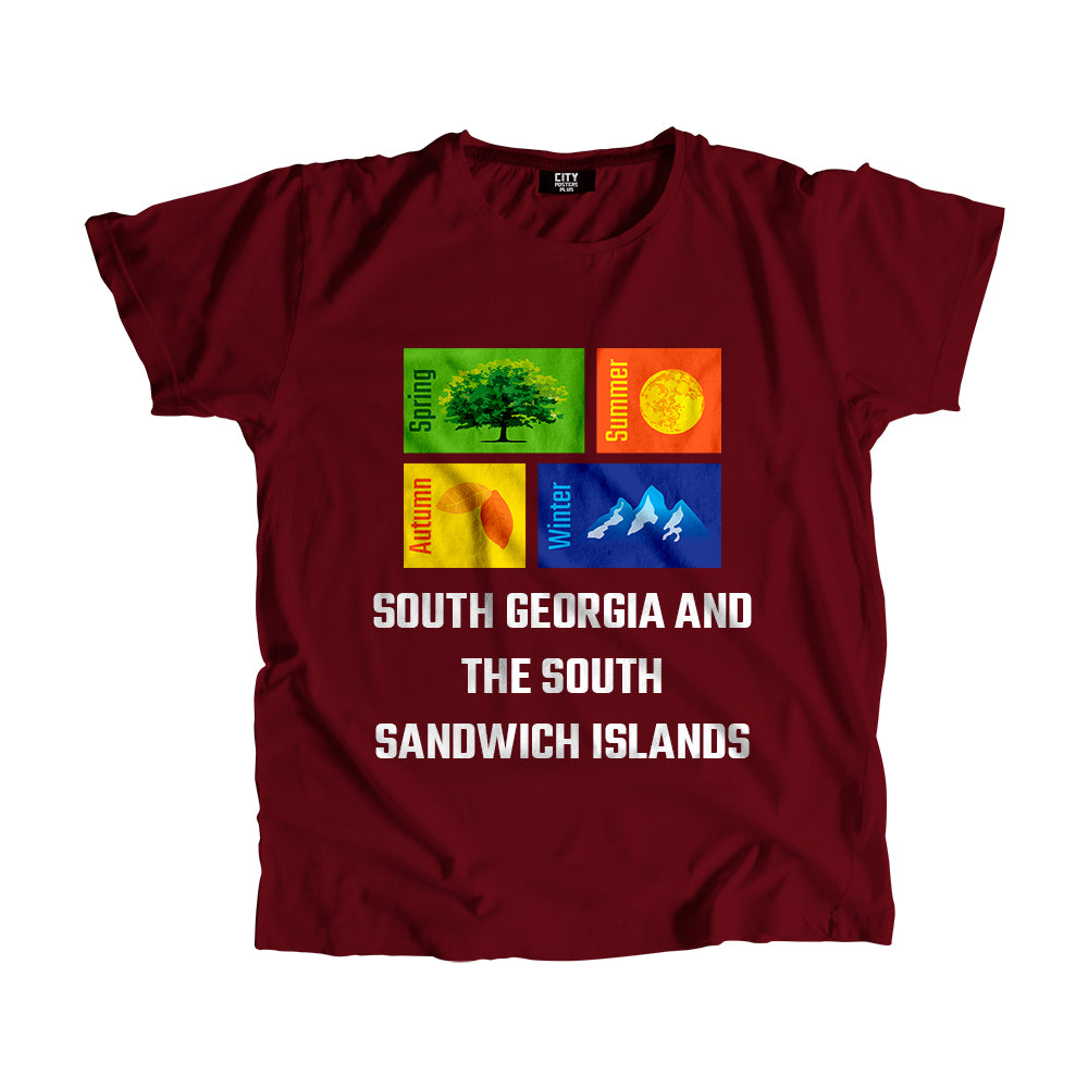 SOUTH GEORGIA AND THE SOUTH SANDWICH ISLANDS Seasons Seasons Unisex T-Shirt | City Posters Plus
