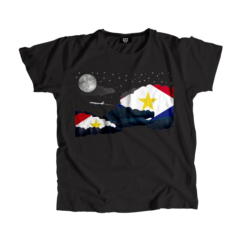 Saba Night Clouds Airplane Airport Flight Men Unisex T-Shirt Night Clouds Airplane Airport Flight T-Shirt