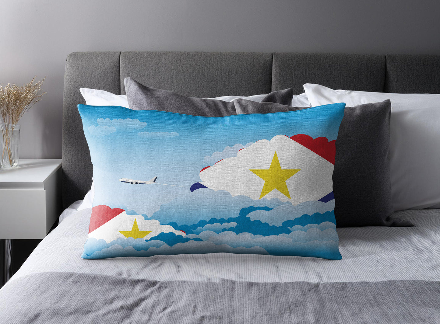 Saba World Airplane Day Clouds Square & Rectangle Pillow Cases | Aviation Decorative Pillow Covers