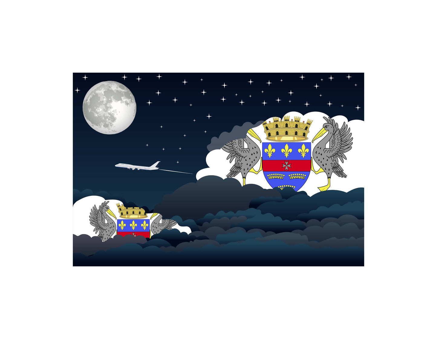 Saint Barthelemy Night Clouds Blanket Throw