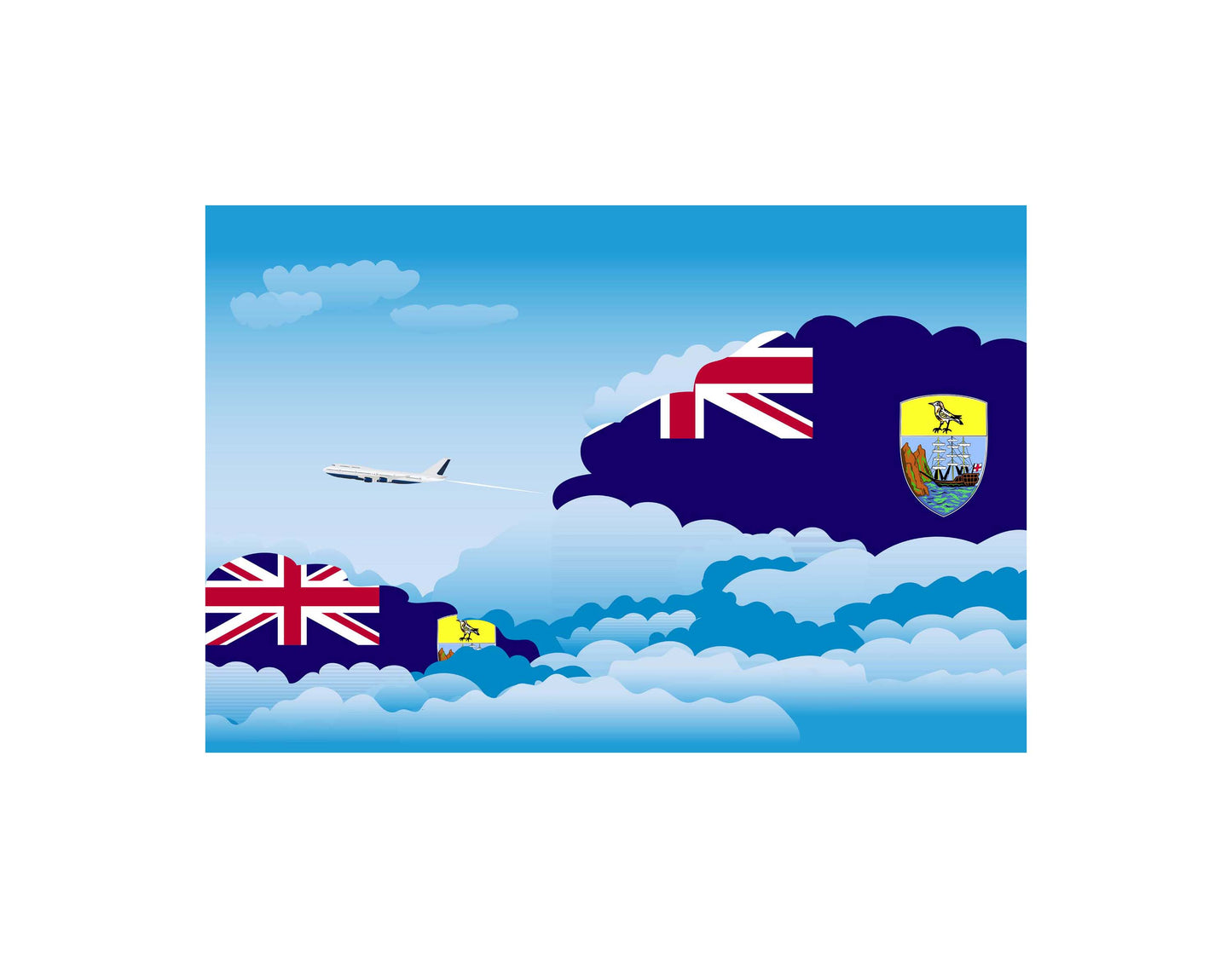 Saint Helena Day Clouds Blankets & Throws | Soft Premium Blankets | City Posters Plus