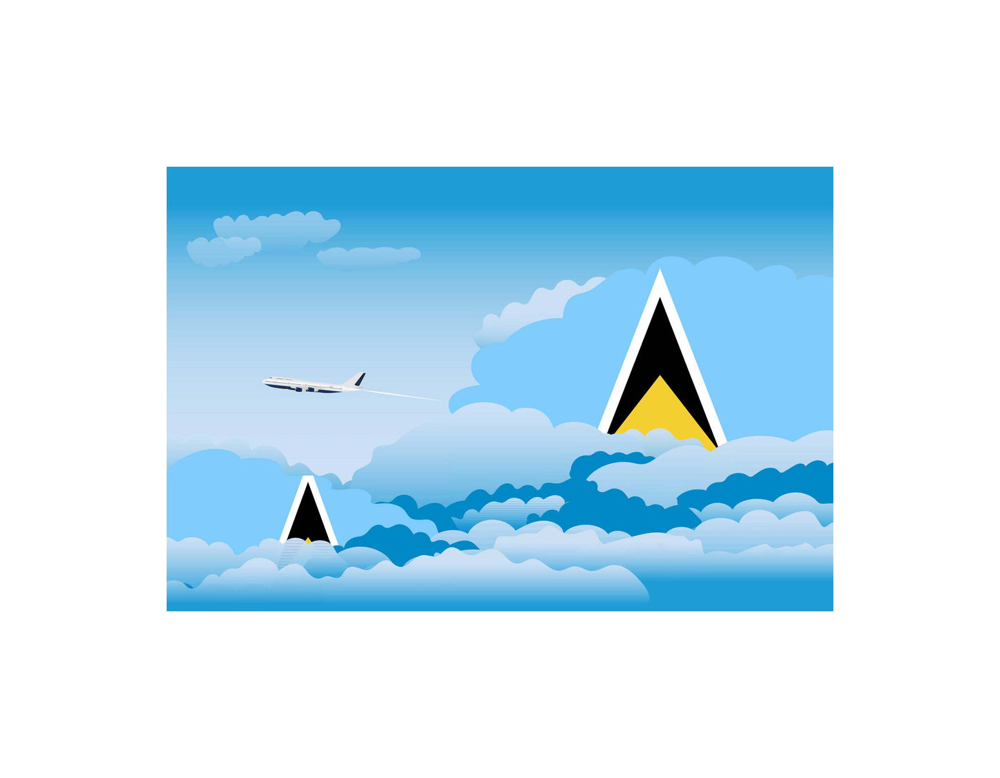 Saint Lucia Day Clouds Blankets & Throws | Soft Premium Blankets | City Posters Plus