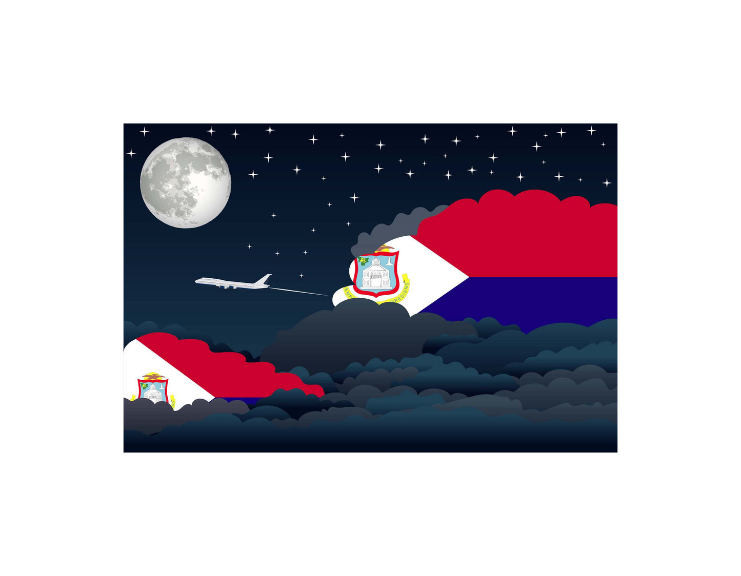 Saint Martin Night Clouds Blanket Throw