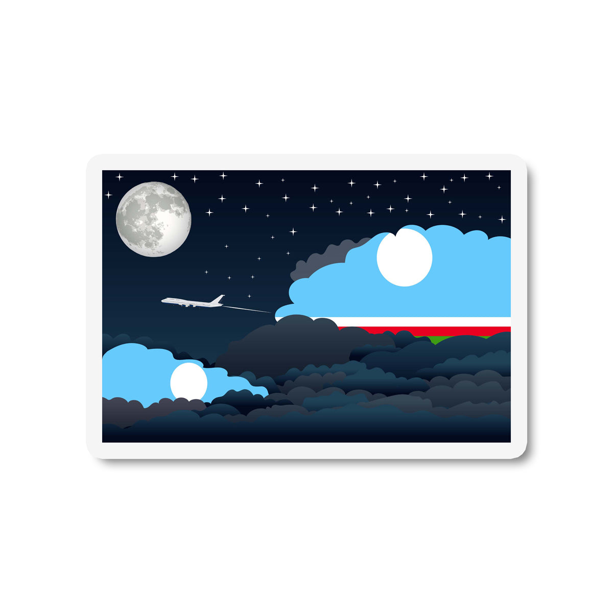 Sakha Republic Night Clouds Fridge Magnet