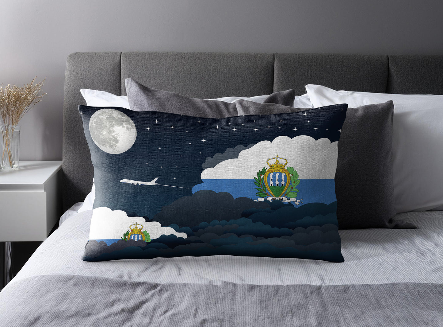 San Marino Night Clouds Pillow Case and Pillow Throw