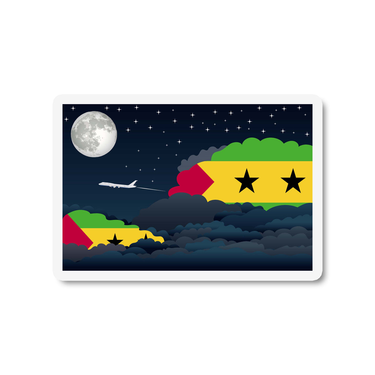 Sao Tome and Principe Night Clouds Fridge Magnet
