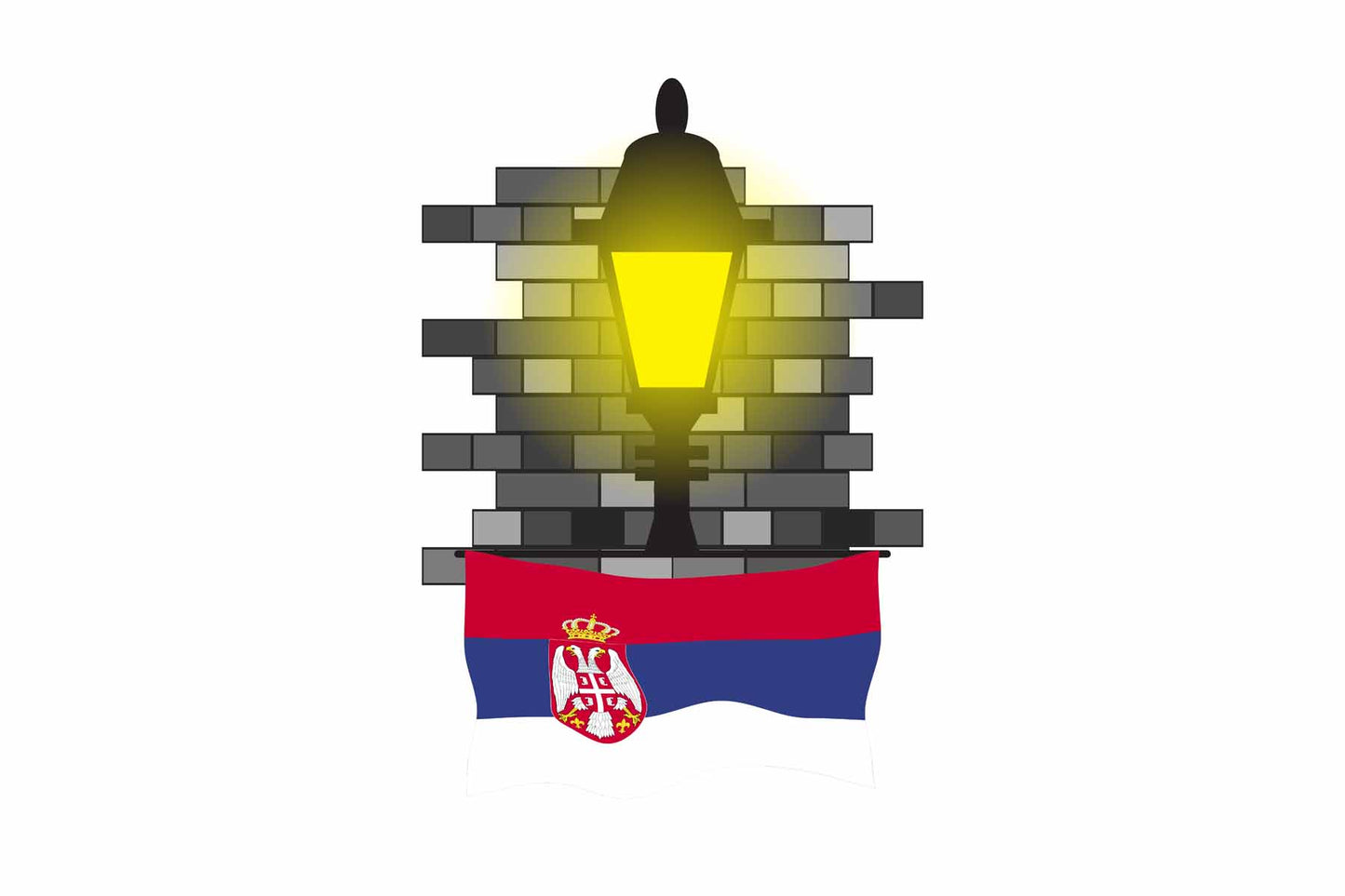 Serbia Street Lamp Bricks Fridge Magnet
