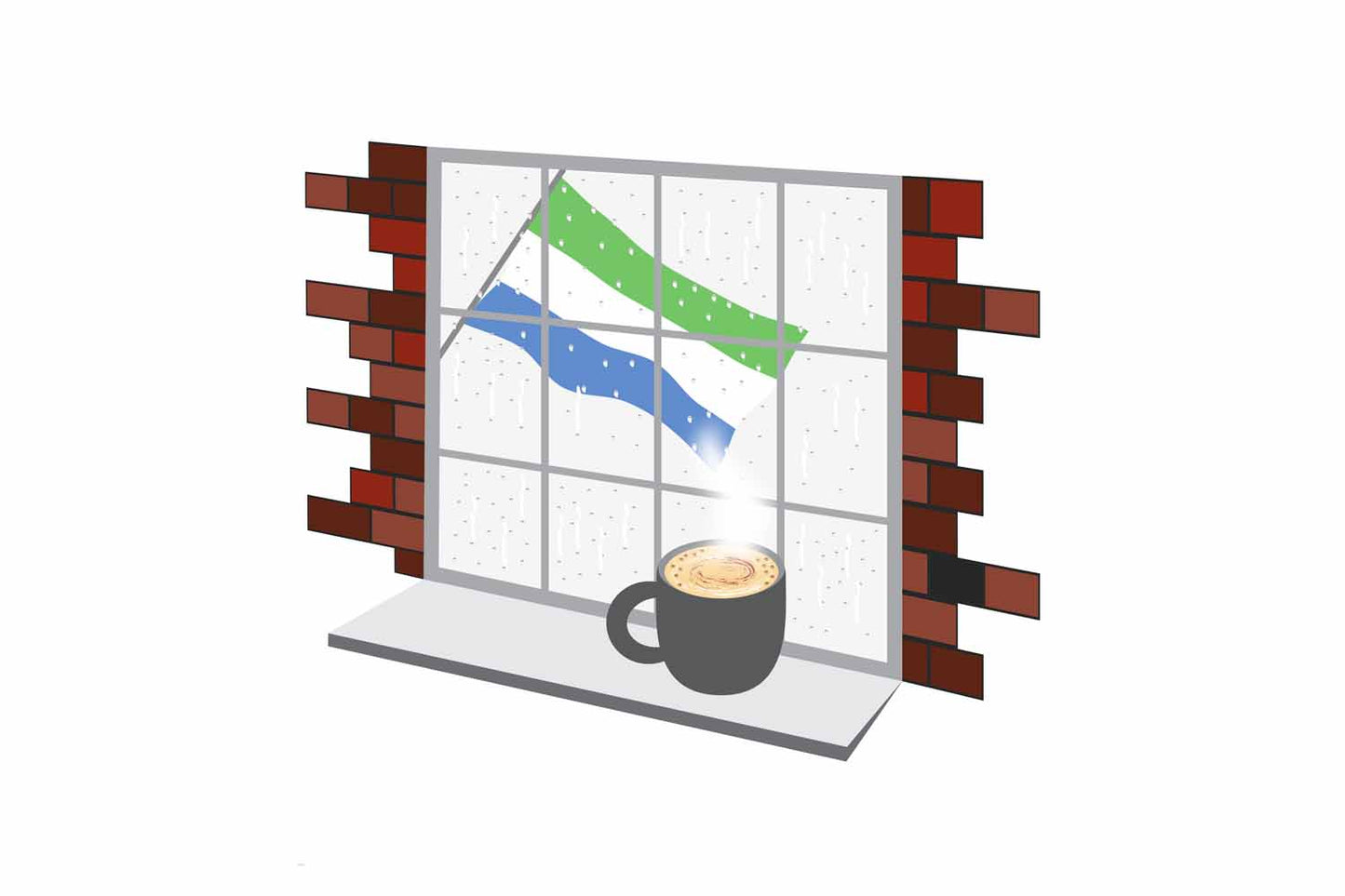 Sierra Leone Coffee Rain Window Fridge Magnet