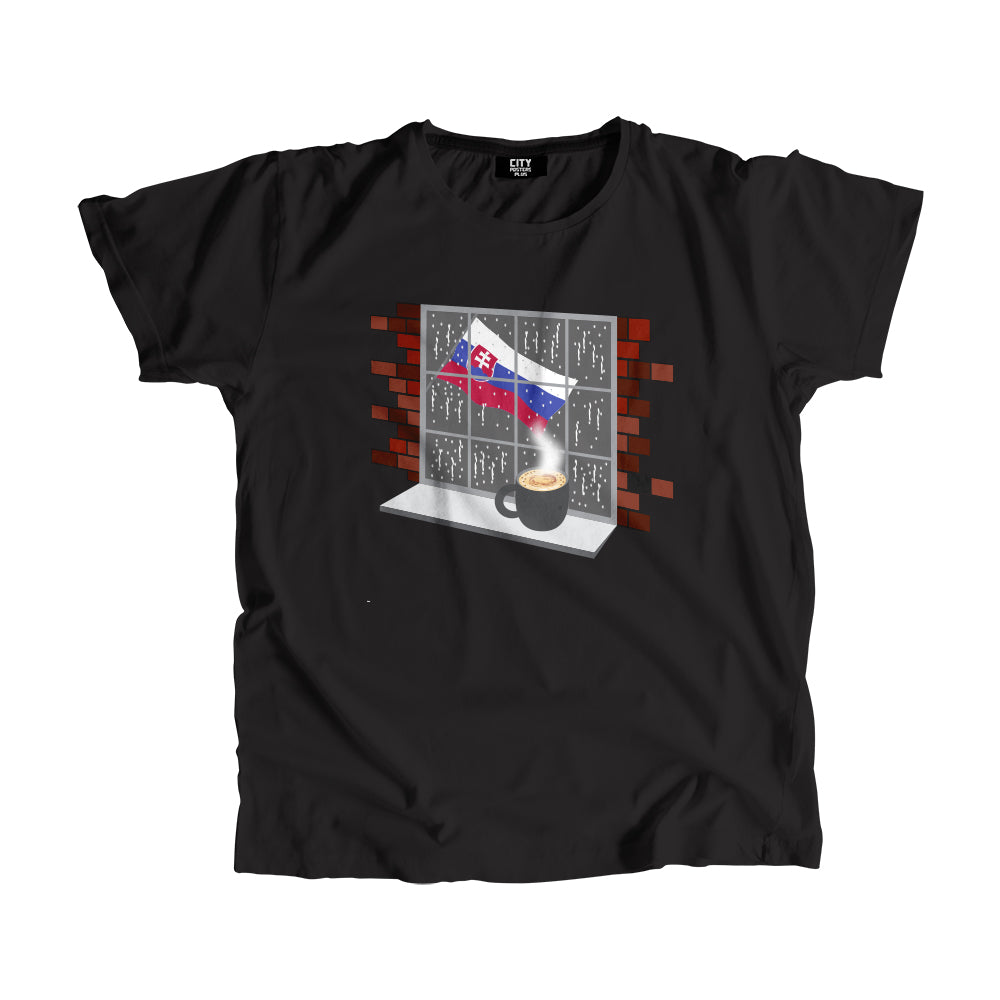 Slovakia Coffee Rain Men Unisex T-Shirt | Coffee Lover Graphic Tee