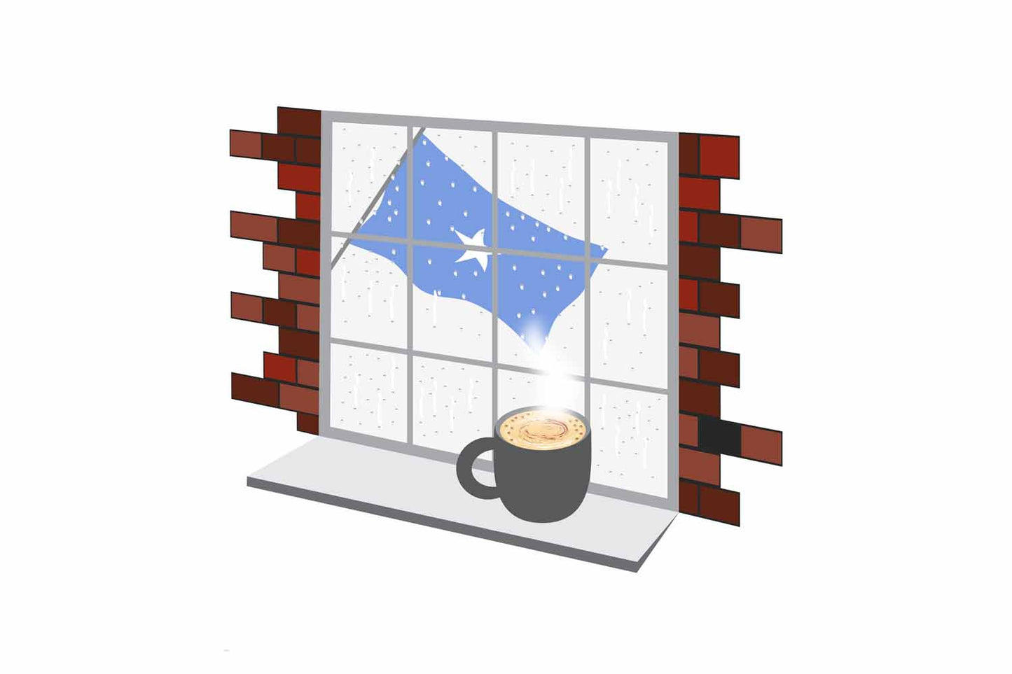 Somalia Coffee Rain Window Fridge Magnet