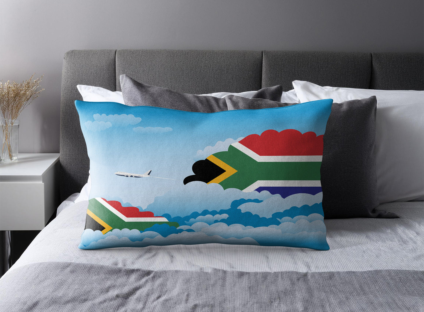 South Africa World Airplane Day Clouds Square & Rectangle Pillow Cases | Aviation Decorative Pillow Covers