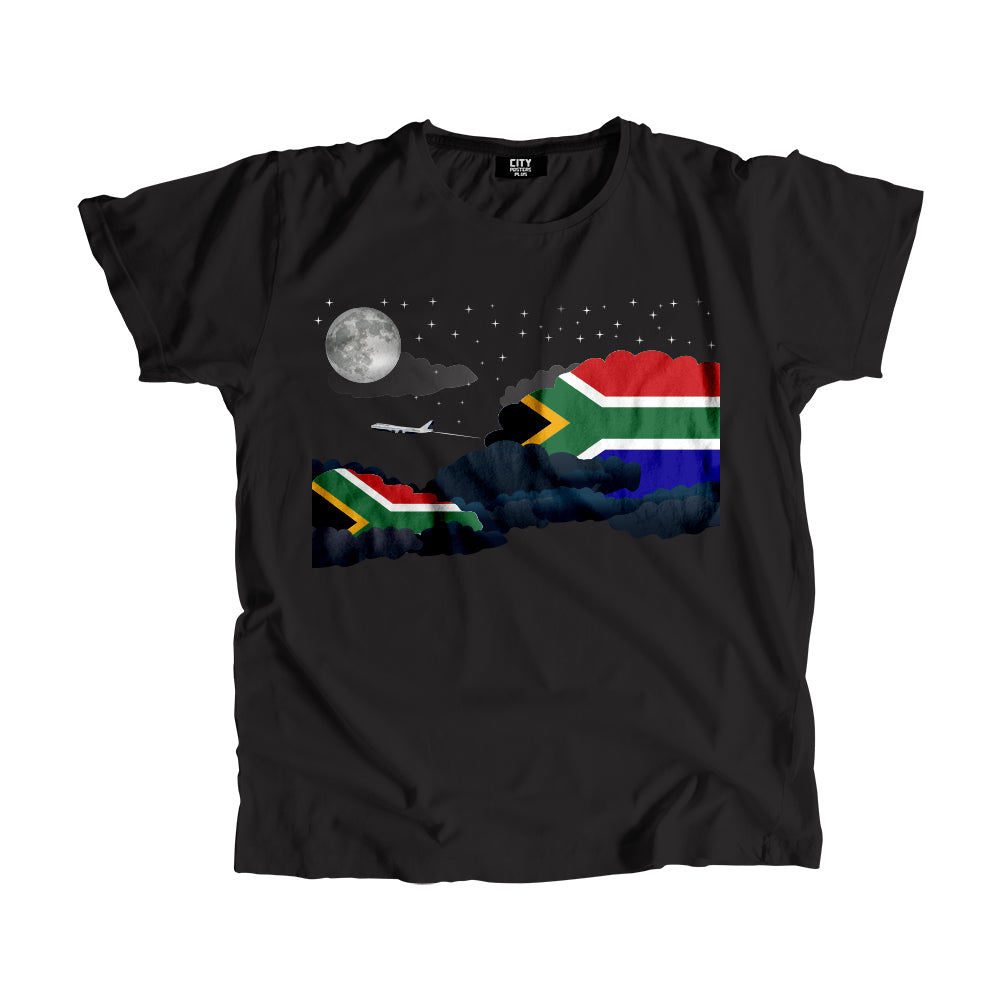 South Africa Night Clouds Airplane Airport Flight Men Unisex T-Shirt Night Clouds Airplane Airport Flight T-Shirt
