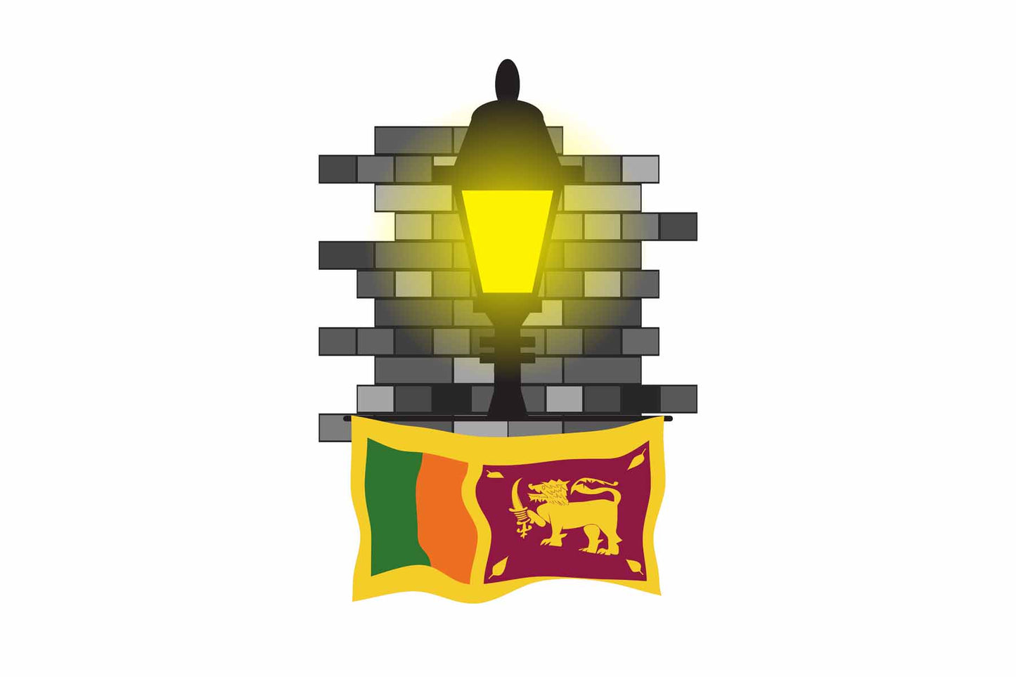 Sri Lanka Street Lamp Bricks Fridge Magnet