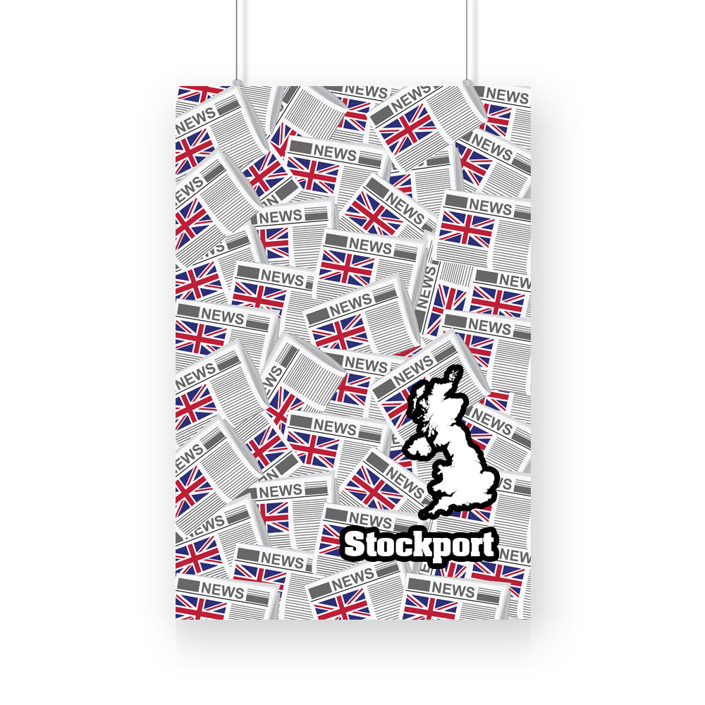 Stockport Newspapers Canvas Print Framed