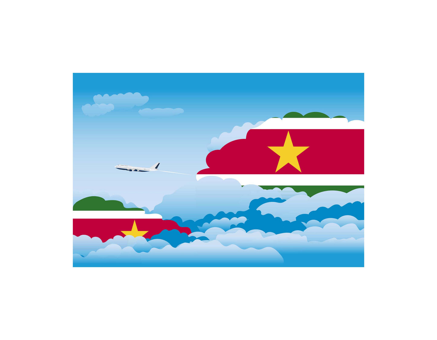 Suriname Day Clouds Blanket Throw