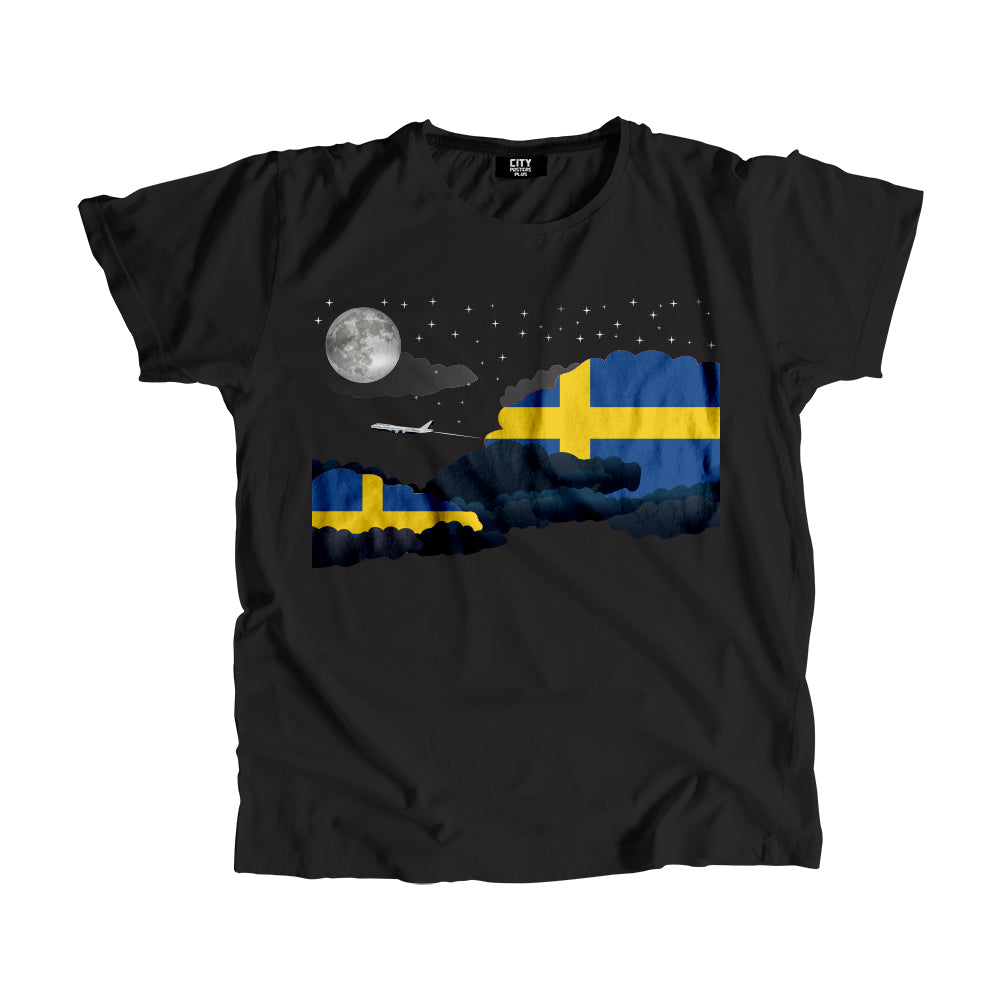 Sweden Night Clouds Airplane Airport Flight Men Unisex T-Shirt Night Clouds Airplane Airport Flight T-Shirt