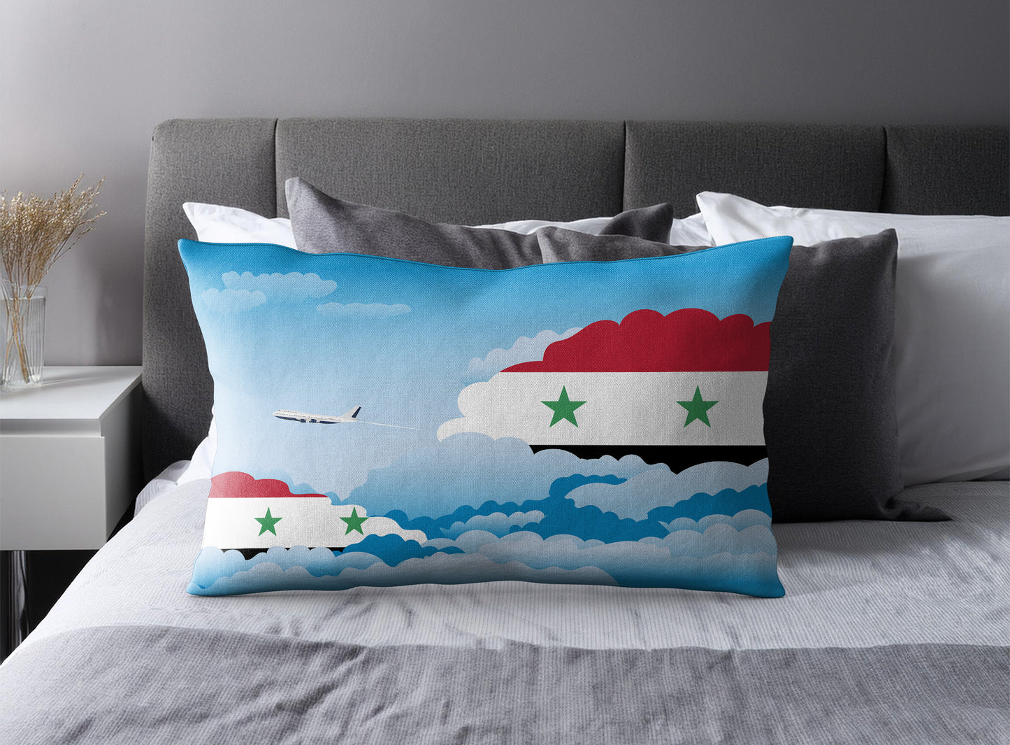 Syria Day Clouds Pillow Case and Pillow Throw