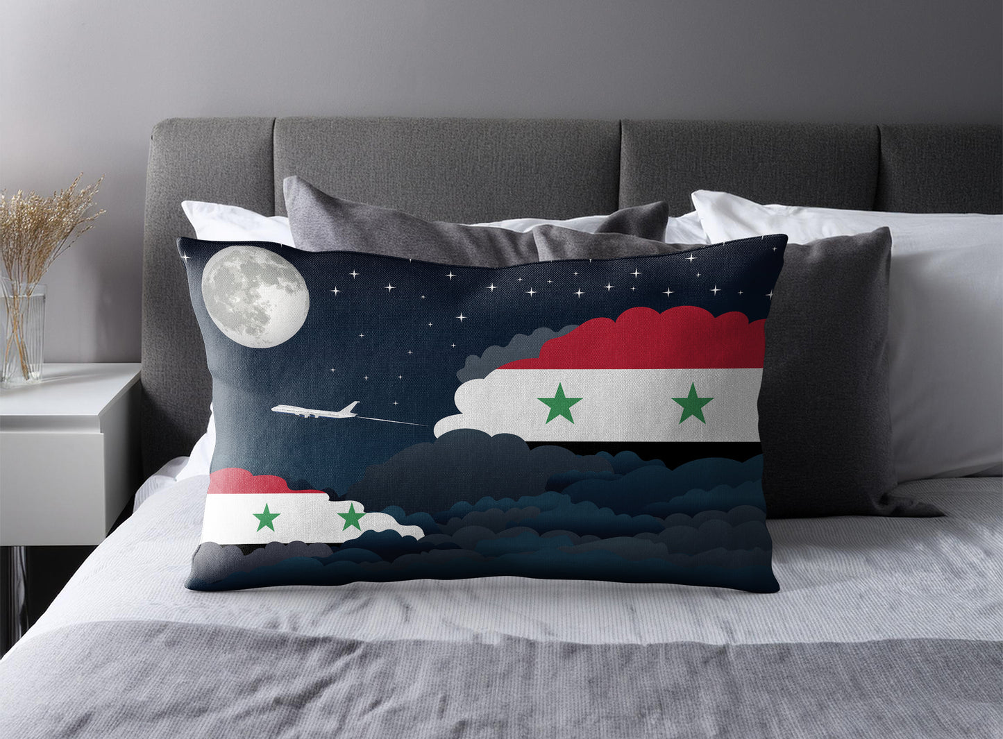 Syria Night Clouds Pillow Case and Pillow Throw