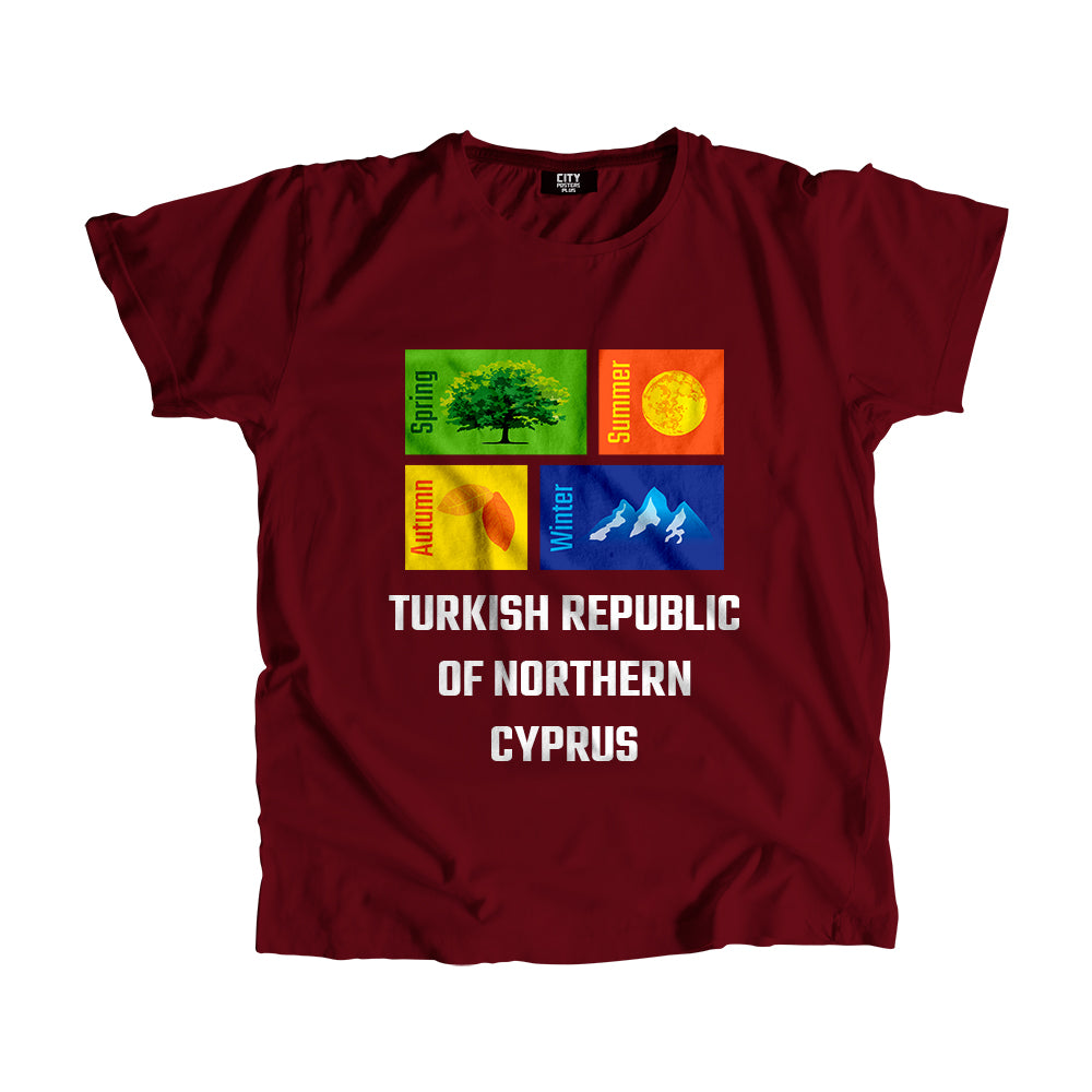 TURKISH REPUBLIC OF NORTHERN CYPRUS Seasons Seasons Unisex T-Shirt | City Posters Plus