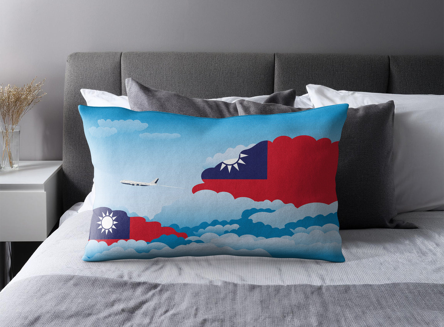 Taiwan Day Clouds Pillow Case and Pillow Throw