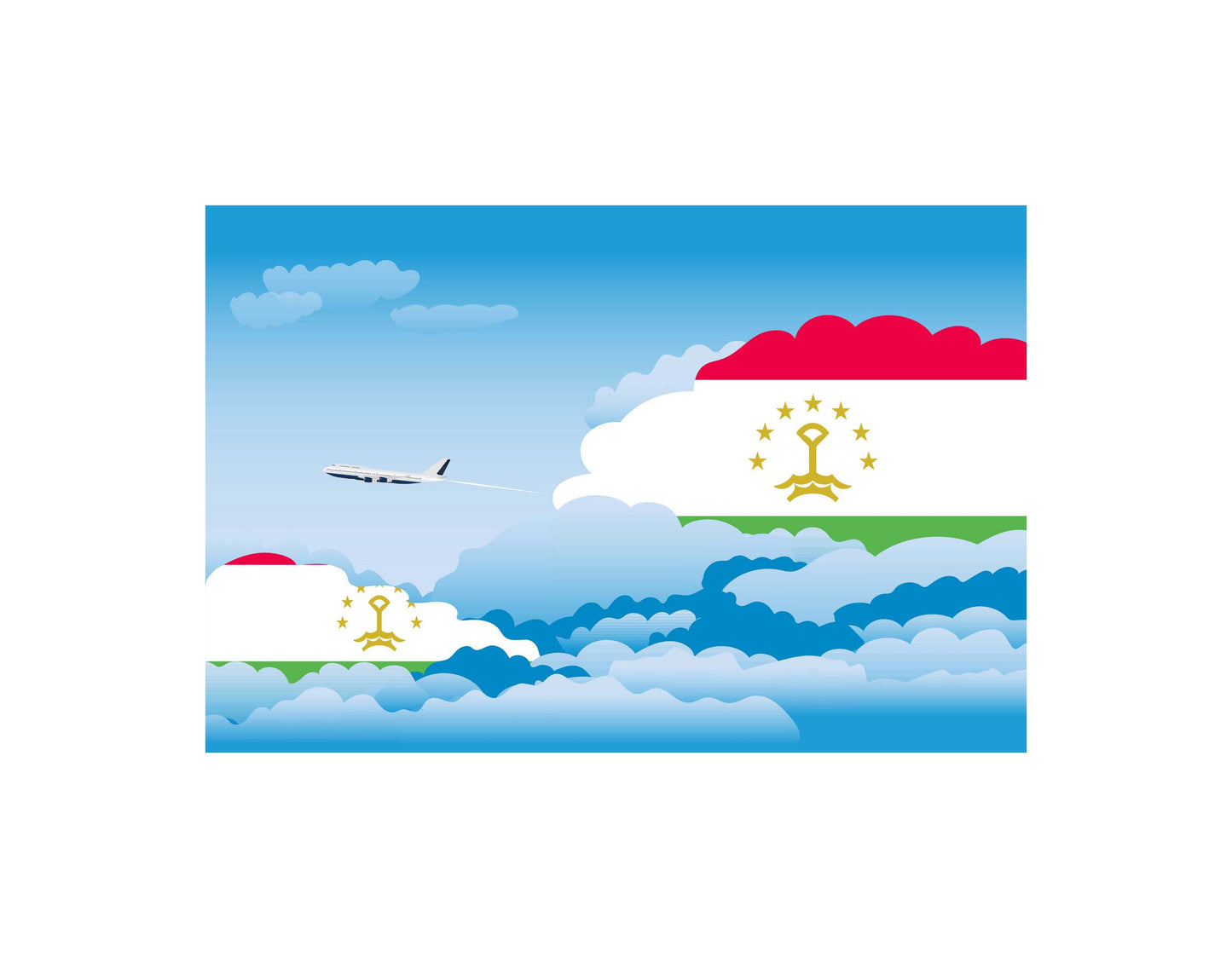 Tajikistan Day Clouds Blanket Throw