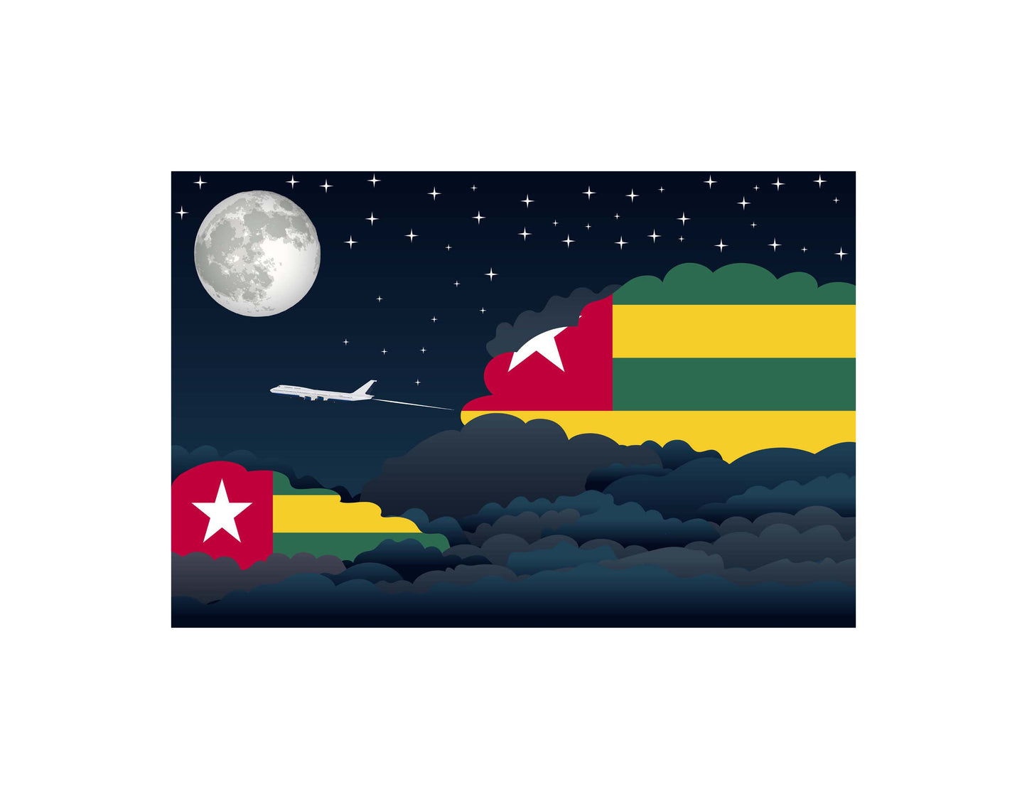 Togo Night Clouds Blankets & Throws | Premium Soft Blankets | City Posters Plus