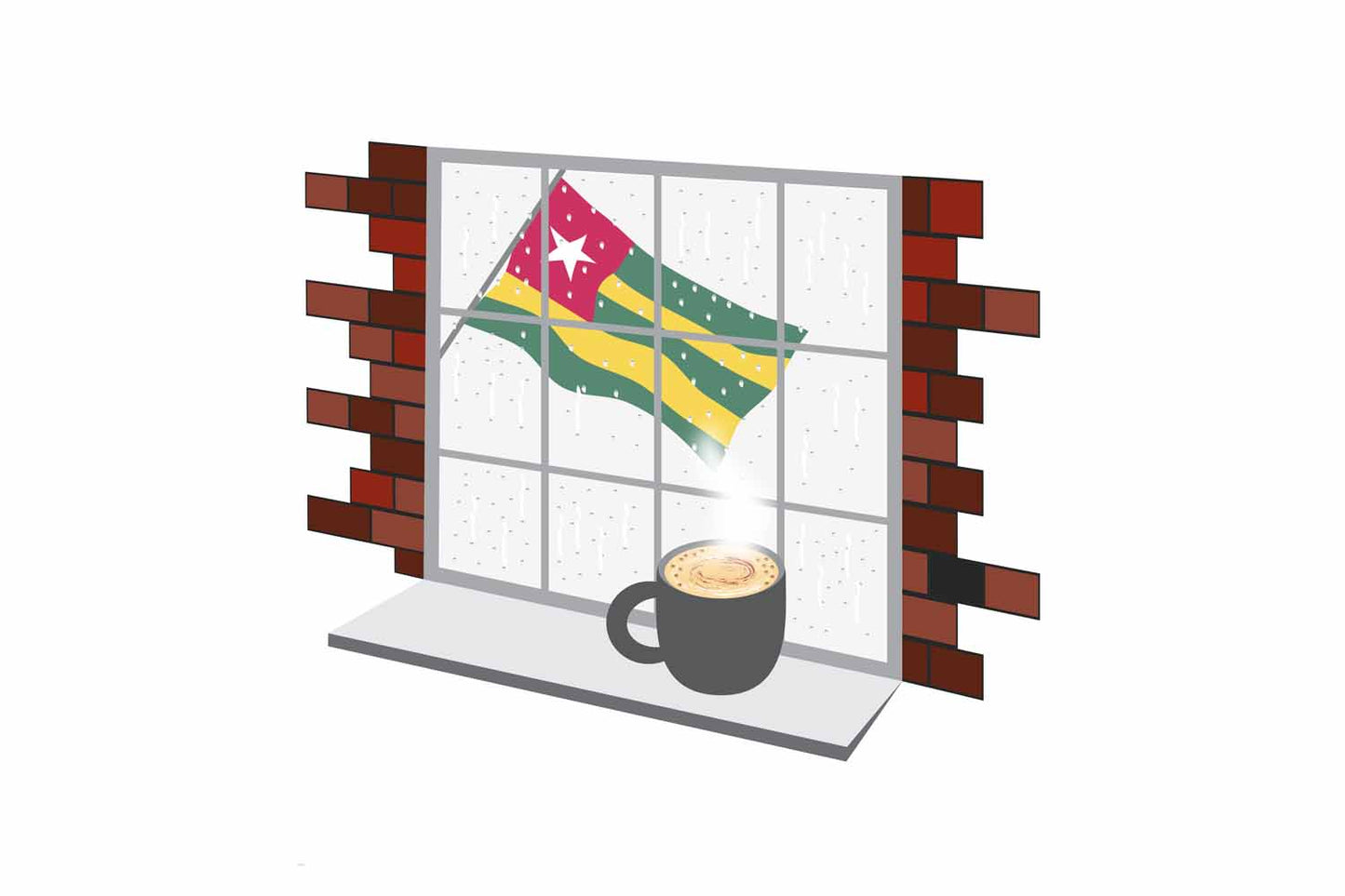 Togo Coffee Rain Window Fridge Magnet