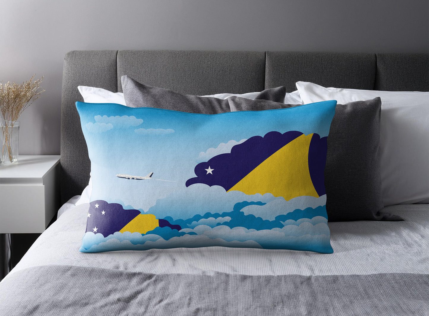 Tokelau World Airplane Day Clouds Square & Rectangle Pillow Cases | Aviation Decorative Pillow Covers