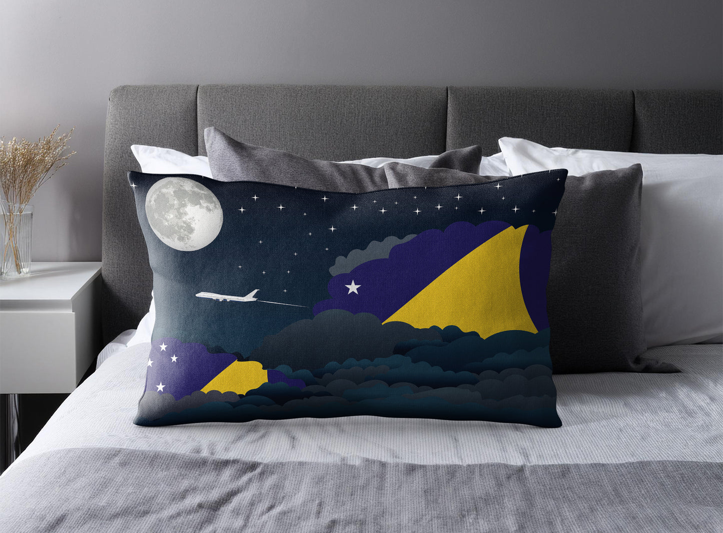 Tokelau Night Clouds Pillow Case and Pillow Throw