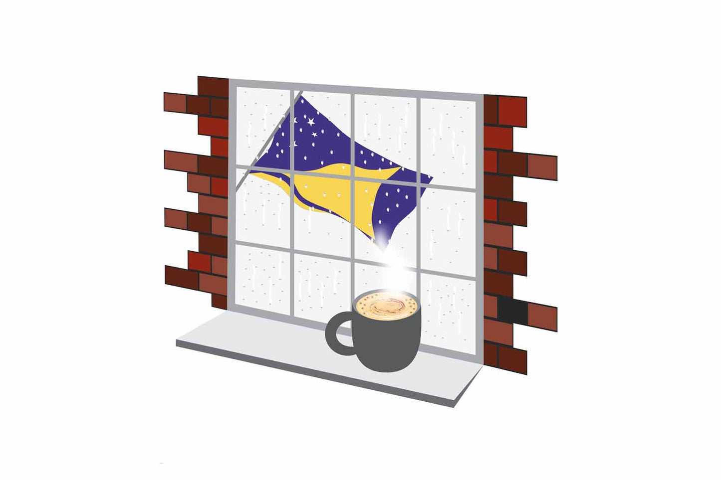 Tokelau Coffee Rain Window Fridge Magnet