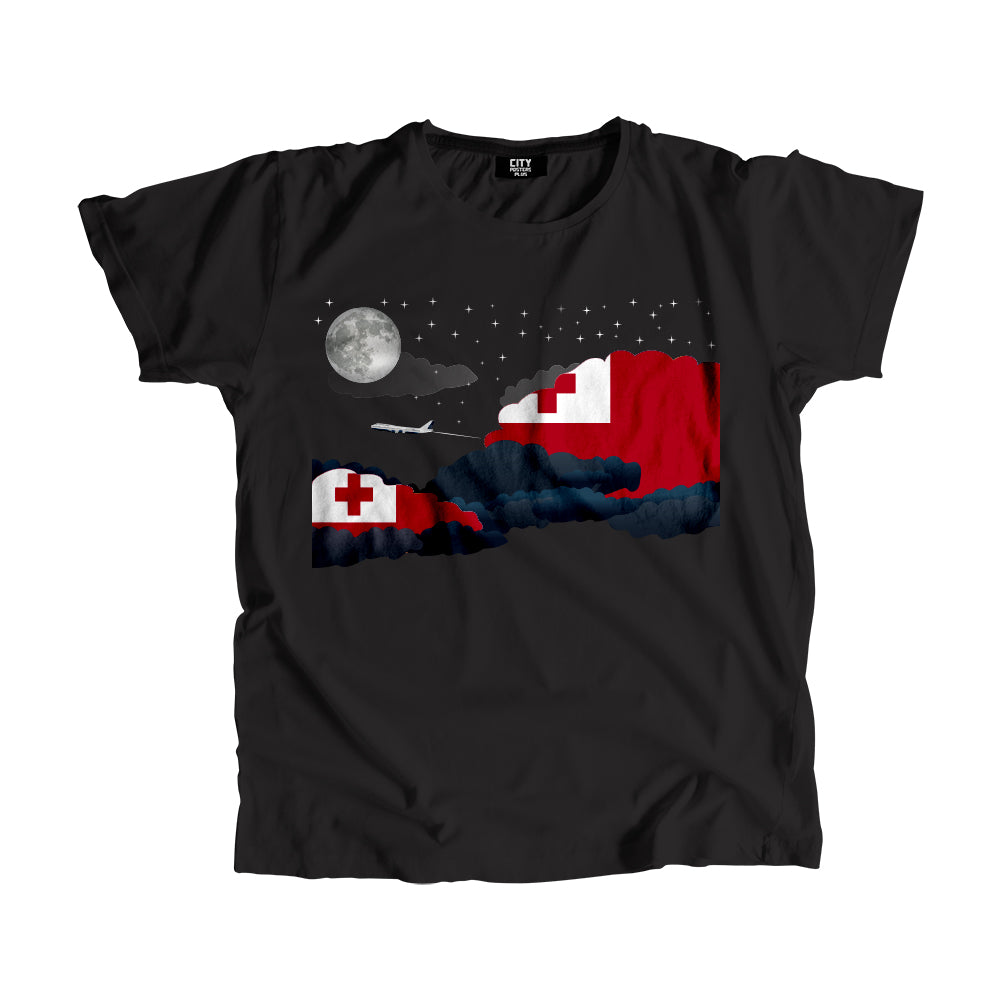 Tonga Night Clouds Airplane Airport Flight Men Unisex T-Shirt Night Clouds Airplane Airport Flight T-Shirt