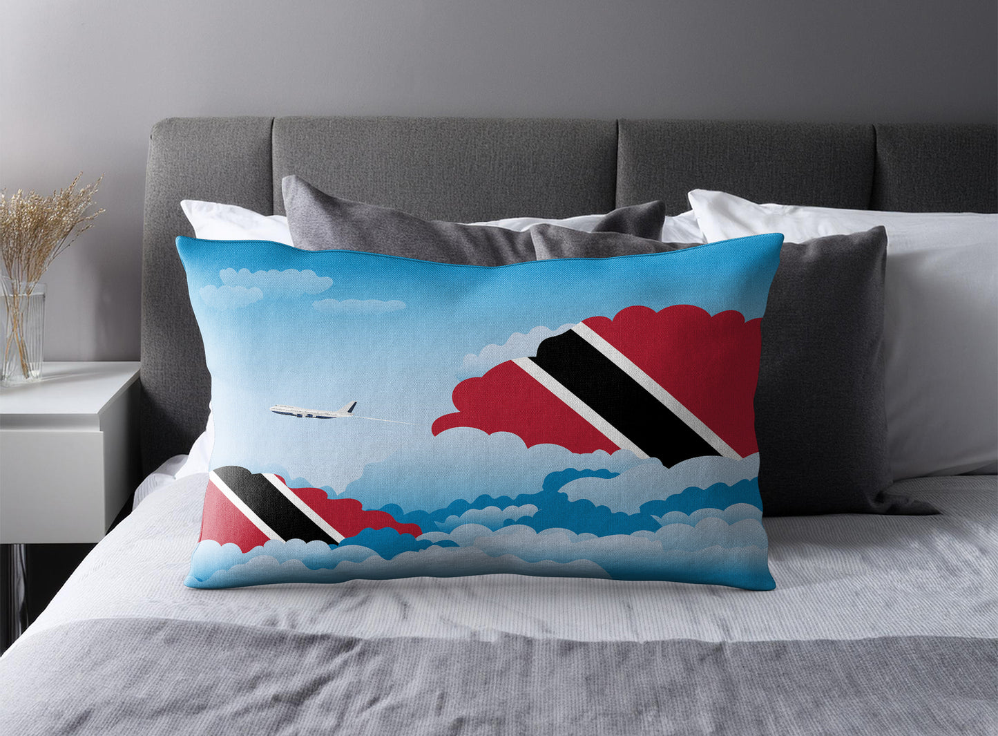 Trinidad Case and Tobago Day Clouds Pillow Case and Pillow Throw