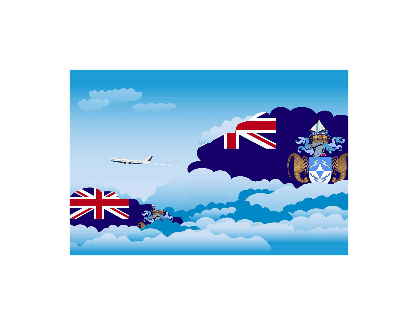 Tristan da Cunha Day Clouds Blankets & Throws | Soft Premium Blankets | City Posters Plus