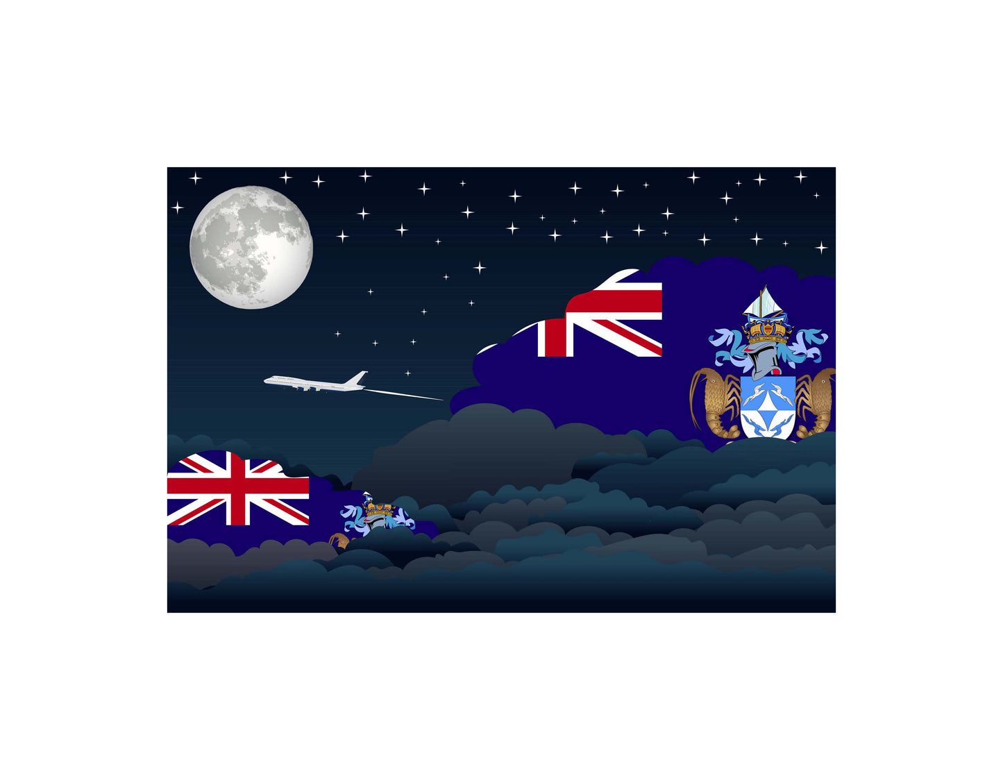 Tristan da Cunha Night Clouds Blankets & Throws | Premium Soft Blankets | City Posters Plus