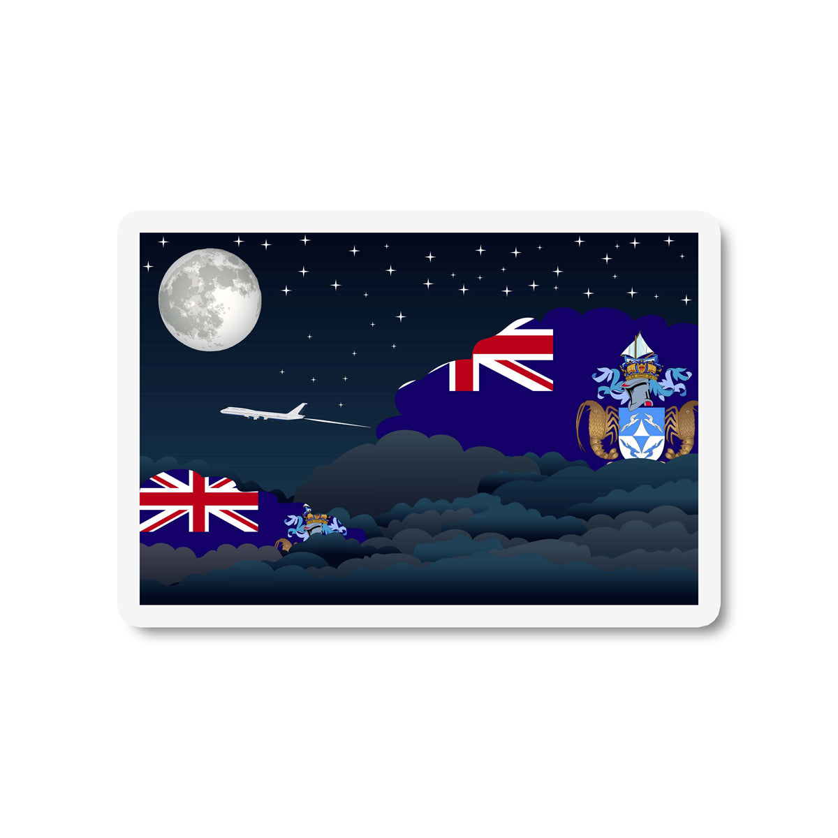 Tristan da Cunha Night Clouds Fridge Magnet
