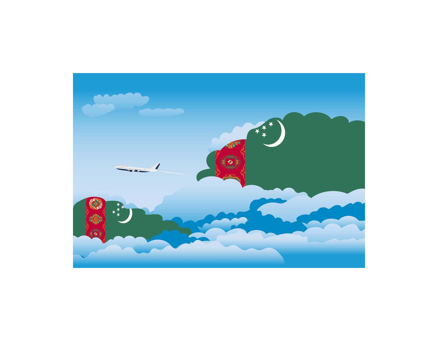 Turkmenistan Day Clouds Blankets & Throws | Soft Premium Blankets | City Posters Plus