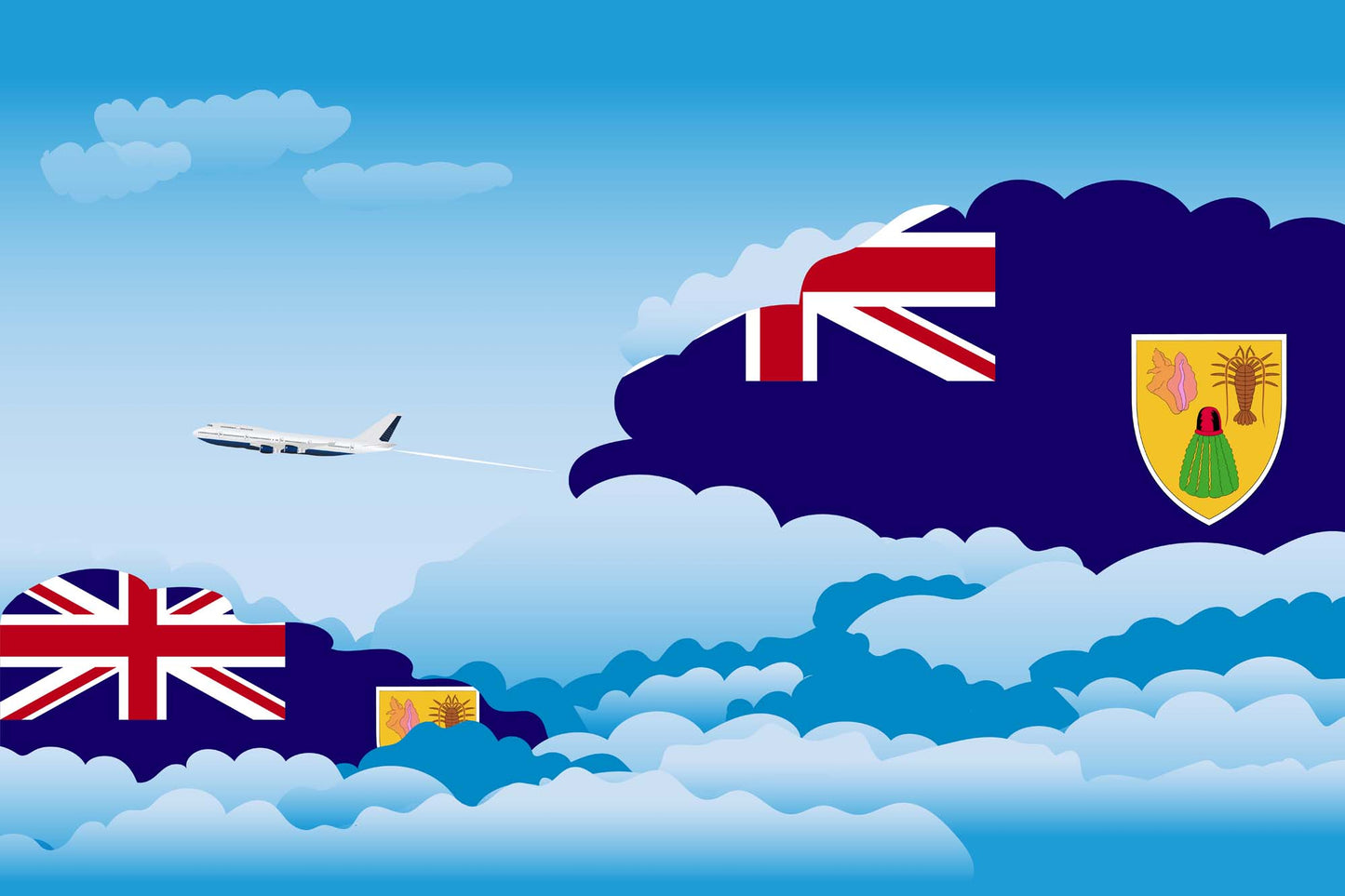 Turks Case and Caicos Islands Day Clouds Blankets & Throws | Soft Premium Blankets | City Posters Plus