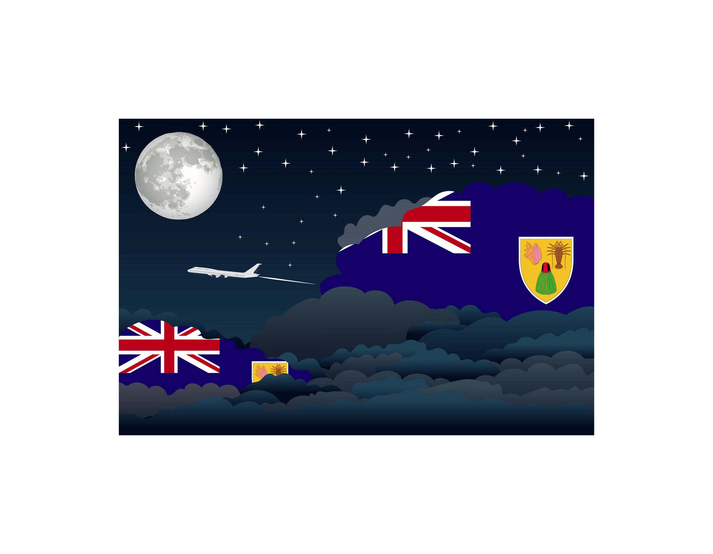 Turks Case and Caicos Islands Night Clouds Blanket Throw