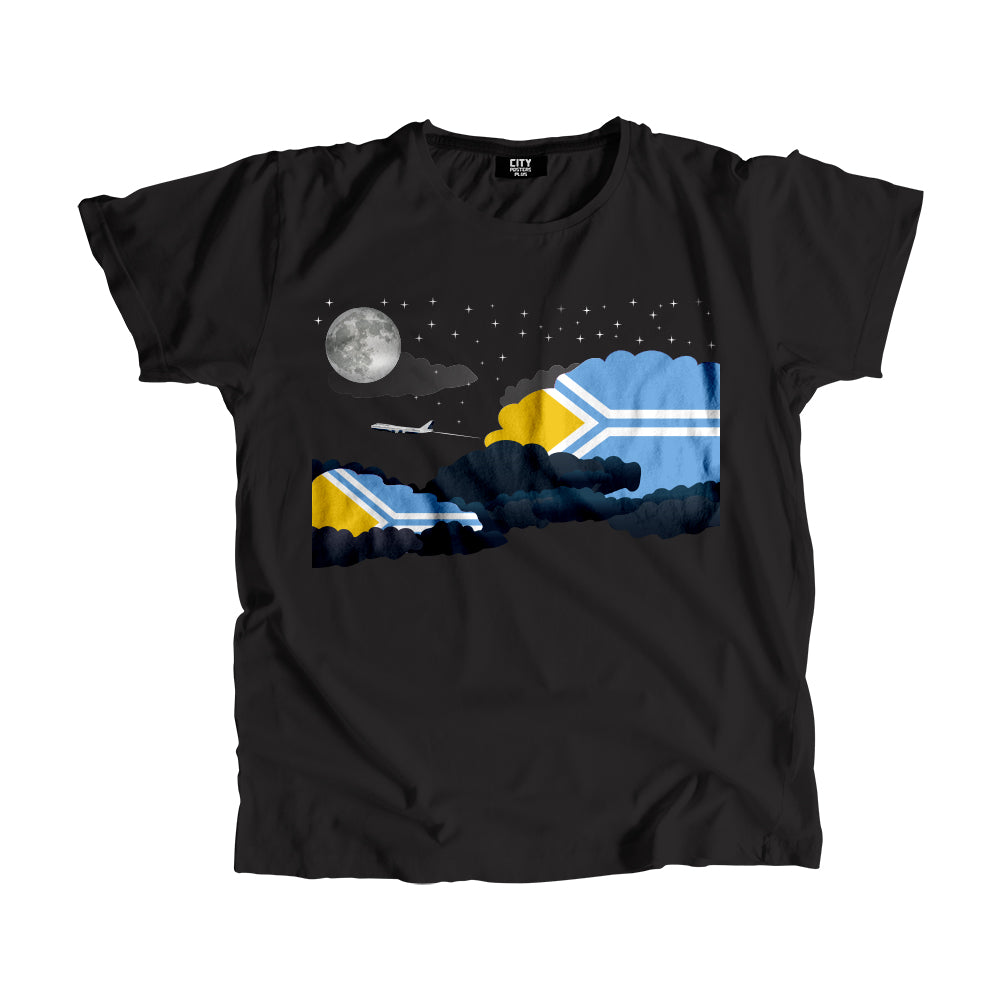 Tuva Night Clouds Airplane Airport Flight Men Unisex T-Shirt Night Clouds Airplane Airport Flight T-Shirt