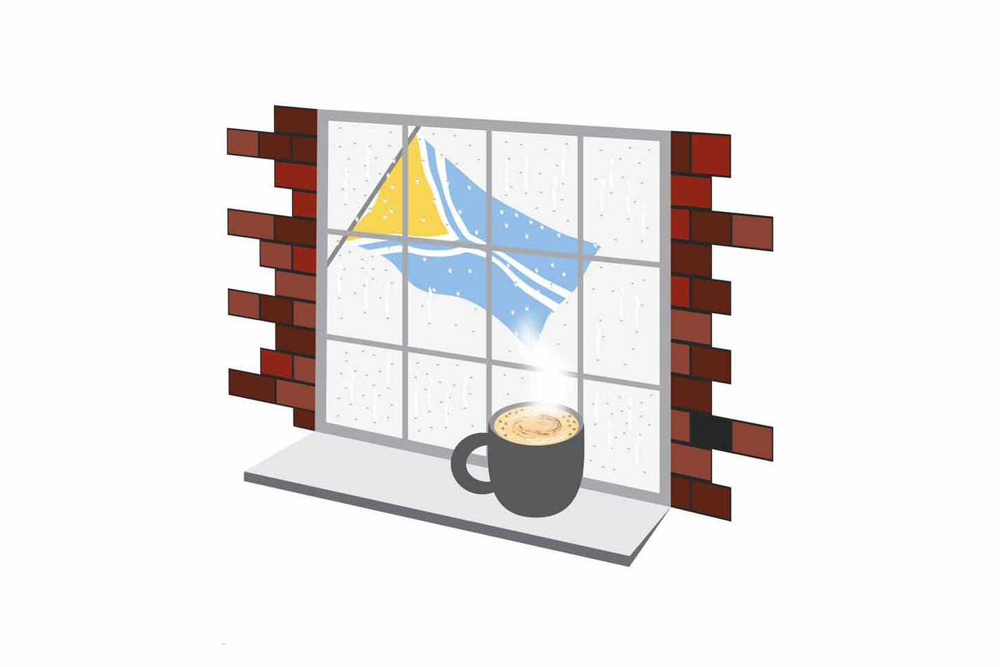 Tuva Coffee Rain Window Fridge Magnet