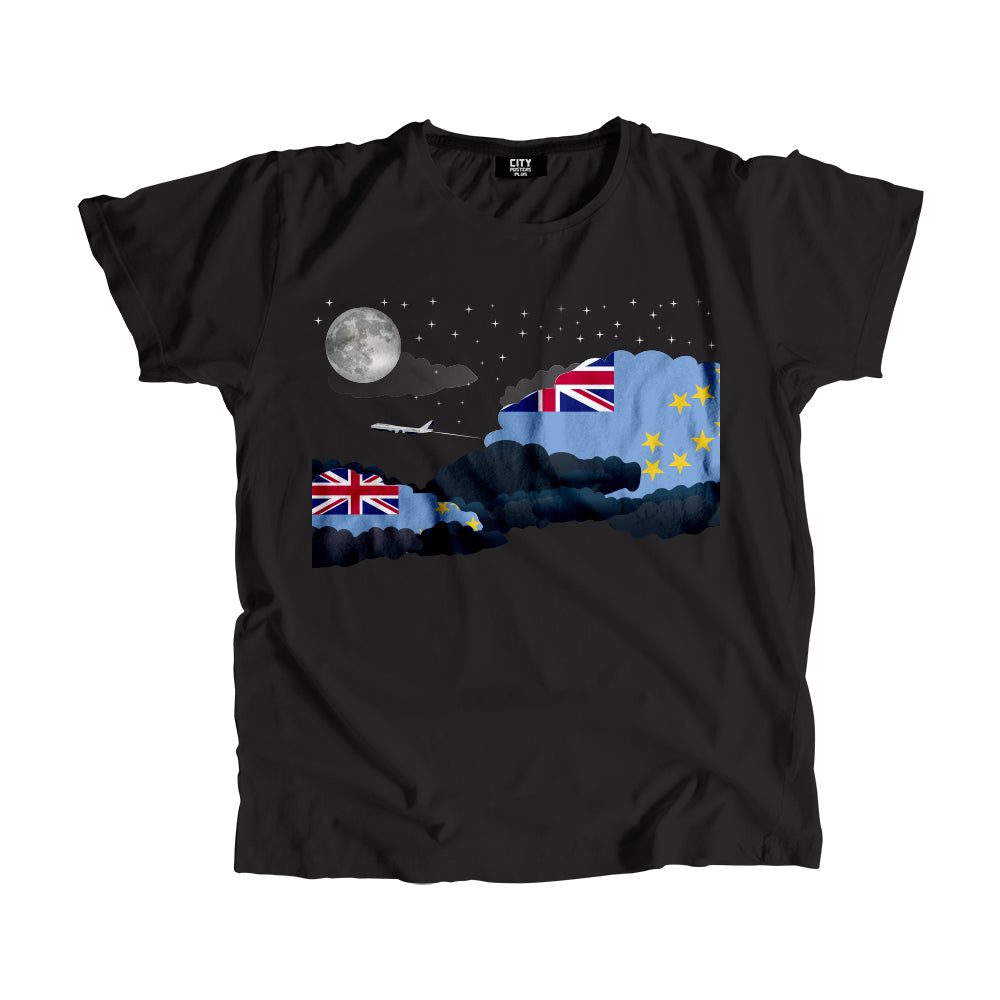 Tuvalu Night Clouds Airplane Airport Flight Men Unisex T-Shirt Night Clouds Airplane Airport Flight T-Shirt
