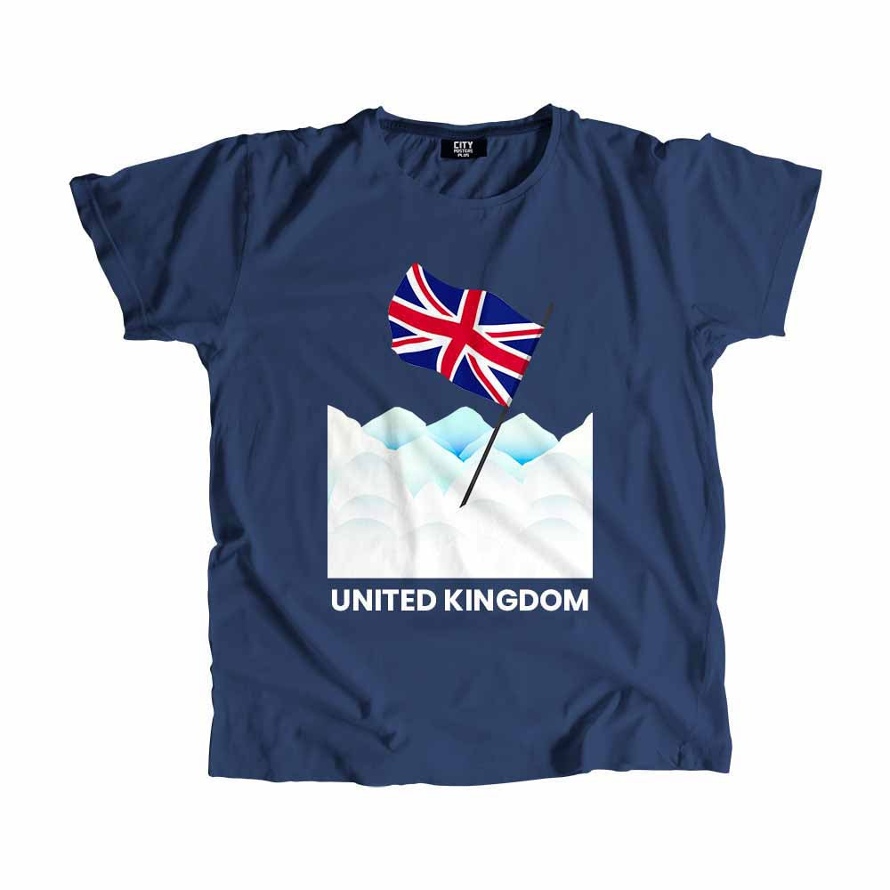 United Kingdom Flag Snow Men Unisex T-Shirt