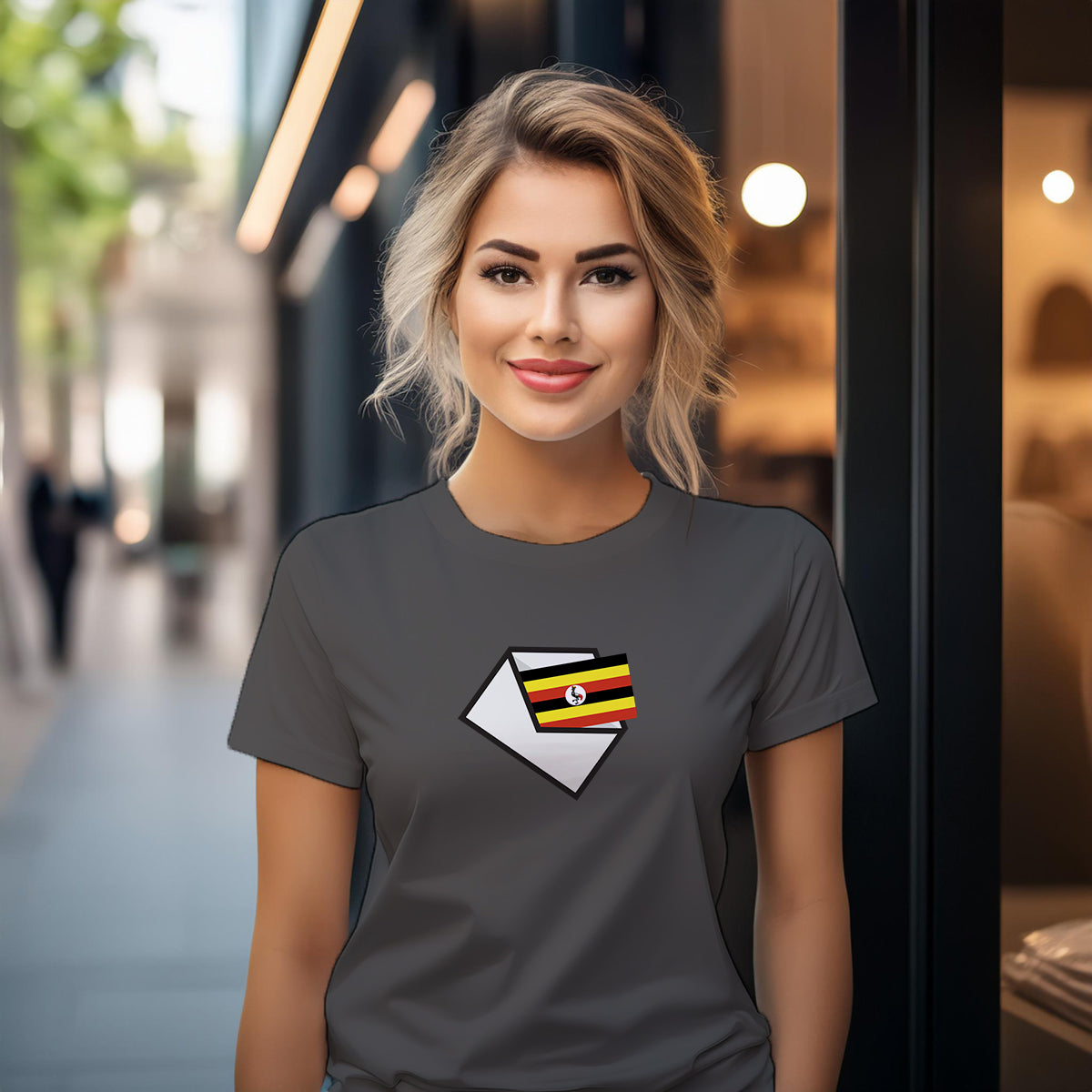 Uganda Mail Women T-Shirt | Postal Graphic Women's Tee