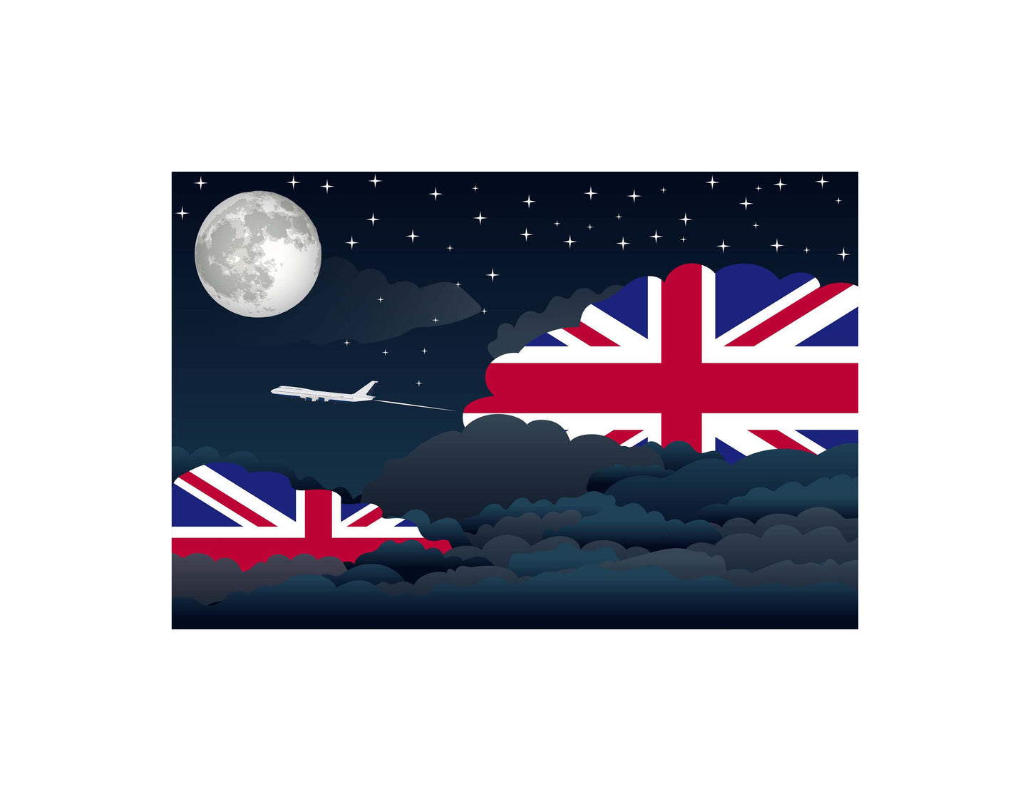 United KIngdom Night Clouds Blankets & Throws | Premium Soft Blankets | City Posters Plus