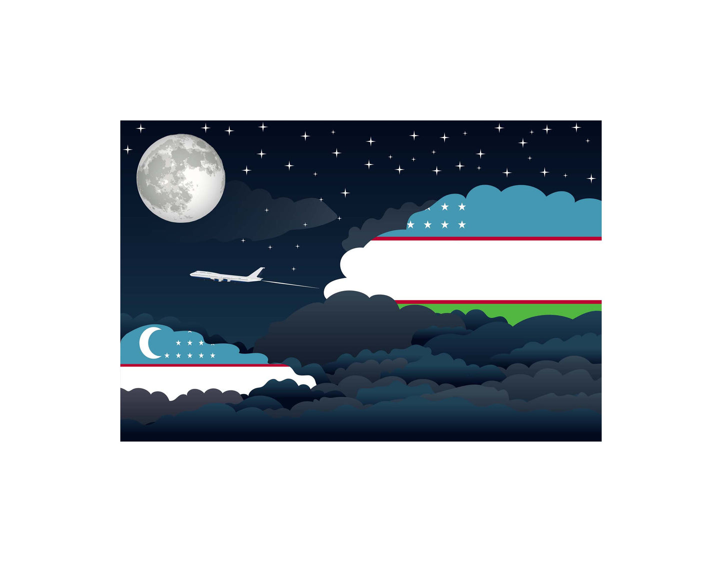 Uzbekistan Night Clouds Blankets & Throws | Premium Soft Blankets | City Posters Plus
