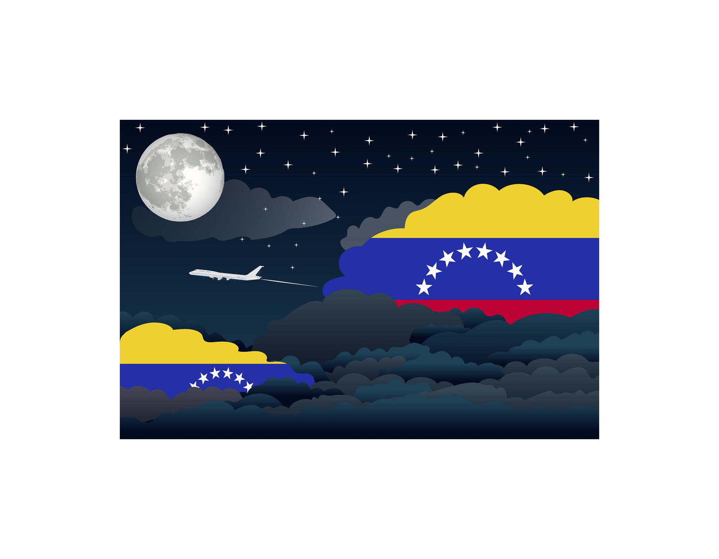 Venezuela Night Clouds Blankets & Throws | Premium Soft Blankets | City Posters Plus